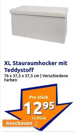 Action XL Stauraumhocker mit Teddystoff Angebot