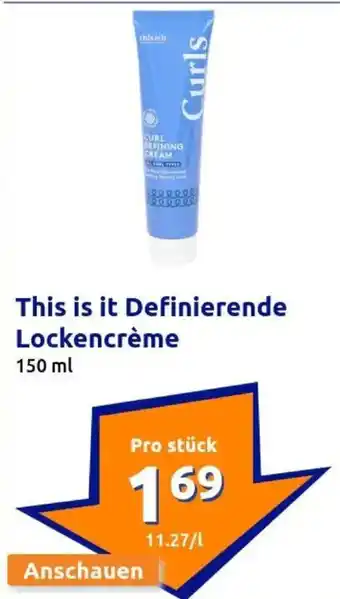 Action This is it Definierende Lockencrème Angebot