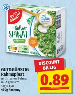 NP Discount GUT&GÜNSTIG Rahmspinat Angebot