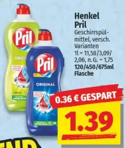 NP Discount Henkel Pril Geschirrspülmittel Angebot