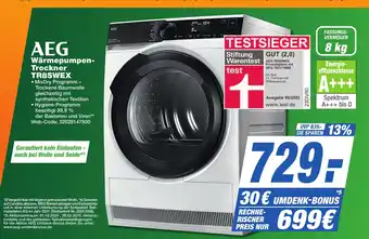 K+B Expert AEG Wärmepumpen- Trockner TR8SWEX Angebot