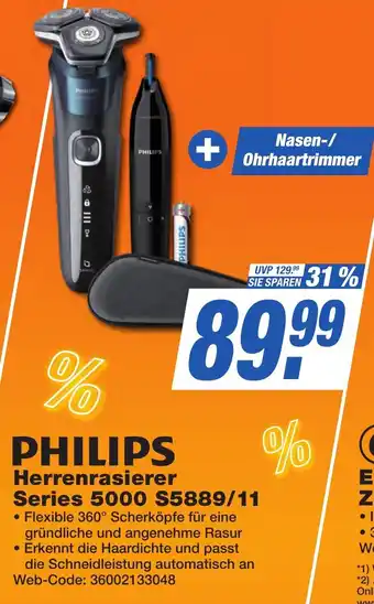 K+B Expert PHILIPS Herrenrasierer Series 5000 S5889/11 Angebot