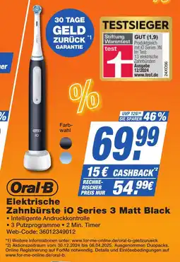 K+B Expert Oral-B Elektrische Zahnbürste iO Series 3 Matt Black Angebot