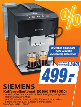 K+B Expert SIEMENS Kaffeevollautomat EQ500 TP515D01 Angebot