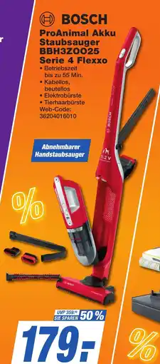 K+B Expert BOSCH ProAnimal Akku Staubsauger BBH3ZOO25 Serie 4 Flexxo Angebot