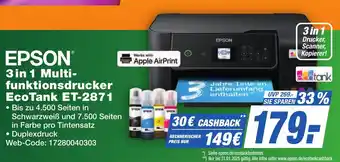 K+B Expert EPSON 3 in 1 Multi- funktionsdrucker EcoTank ET-2871 Angebot