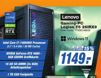 K+B Expert Lenovo Gaming-PC Legion T5 26IRX9 Angebot