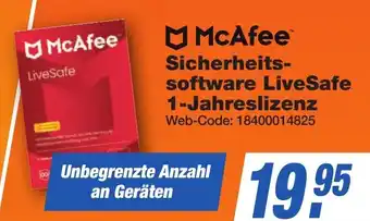 K+B Expert McAfee Sicherheits- software LiveSafe 1-Jahreslizenz Angebot