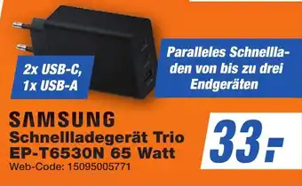 K+B Expert SAMSUNG Schnellladegerät Trio EP-T6530N 65 Watt Angebot