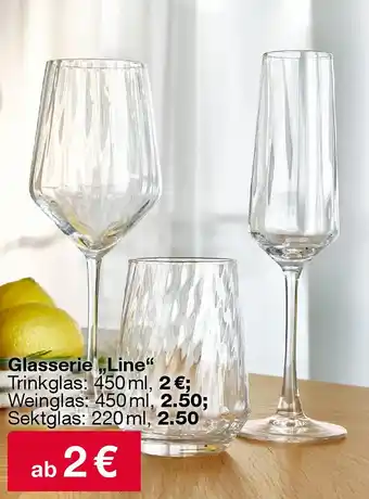 Woolworth Glasserie,,Line" Trinkglas Angebot