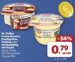 Combi Dr. Oetker Creme Dessert, Fruchtgrütze, Pudding oder Grieẞpudding mit Frucht Angebot