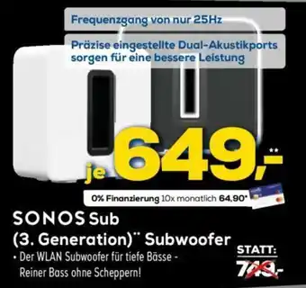 Euronics Sonos Sub (3. Generation) Subwoofer Angebot