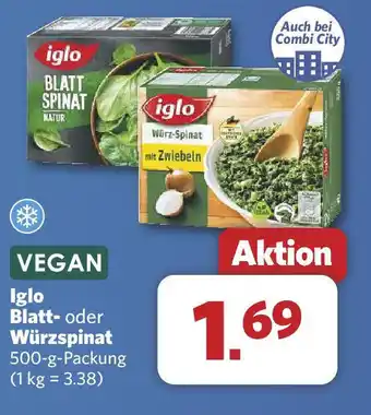 Combi Iglo Blatt- oder Würzspinat Angebot