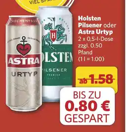 Combi Holsten Pilsener oder Astra Urtyp Angebot