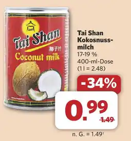 Combi Tai Shan Kokosnuss- milch Angebot