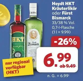 Combi Heydt HKT Kräuterlikör oder Fürst Bismarck Angebot