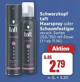 Combi Schwarzkopf taft Haarspray oder Schaumfestiger Angebot