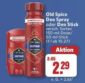 Combi Old Spice Deo Spray oder Deo Stick Angebot