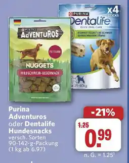 Combi Purina Adventuros oder Dentalife Hundesnacks Angebot