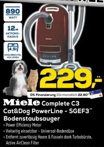 Euronics Miele Complete C3 Cat&Dog PowerLine SGEF3 Bodenstaubsauger Angebot