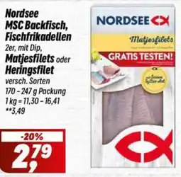 Simmel Nordsee MSC Backfisch, Fischfrikadellen 2er, mit Dip, Matjesfilets oder Heringsfilet Angebot