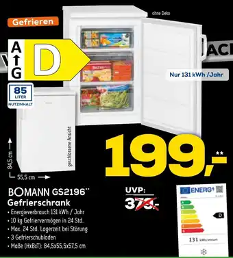 Euronics XXL Bomann GS2196 Gefrierschrank Angebot