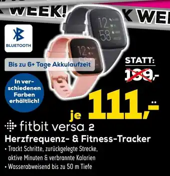 Euronics XXL Fitbit Versa 2 Herzfrequenz & Fitness Tracker Angebot