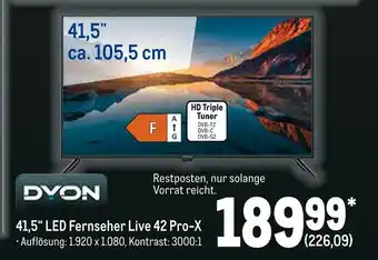 METRO Dyon 41,5“ led fernseher live 42 pro-x Angebot