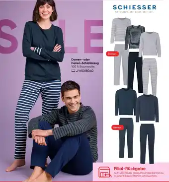 Galeria SCHIESSER Damen- oder Herren-Schlafanzug Angebot