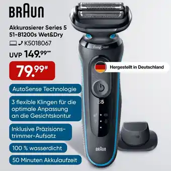 Galeria BRAUN Akkurasierer Series 5 51-B1200s Wet&Dry Angebot