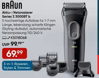 Galeria BRAUN Akku-/Netzrasierer Series 3 3000BT b Angebot