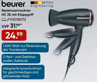 Galeria beurer Reisehaartrockner HC 25 mit Klappgriff Angebot