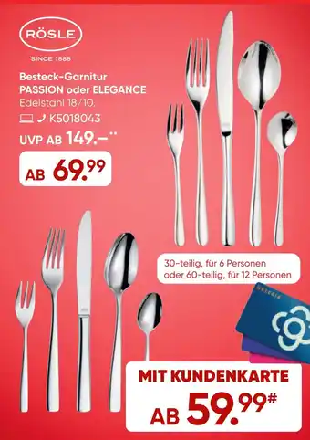 Galeria RÖSLE Besteck-Garnitur PASSION oder ELEGANCE Angebot