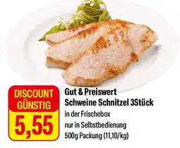 Feneberg Gut & Preiswert GÜNSTIG Schweine Schnitzel 3Stück Angebot