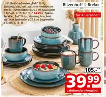 Segmüller Ritzenhoff & Breker Frühstücks-Service Bali" 12-tig. Angebot