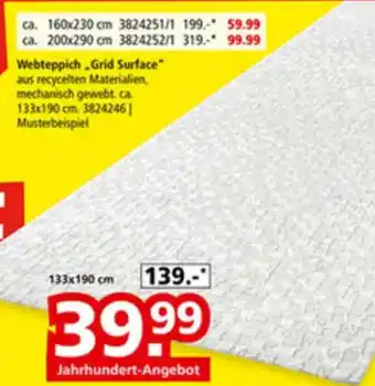 Segmüller Webteppich Grid Surface" Angebot