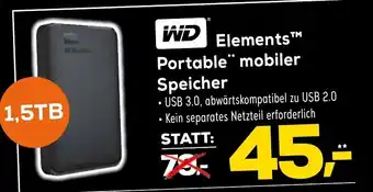 Euronics XXL WD Elements Portable mobiler Speicher Angebot