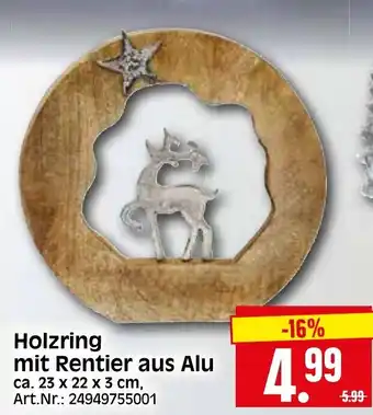 Herkules Baumarkt Holzring mit Rentier aus Alu Angebot