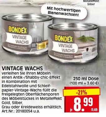 Herkules Baumarkt Bondex Vintage Wachs 250ml Angebot