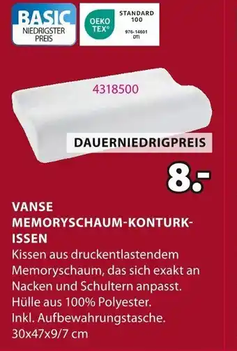 Jysk Vanse memoryschaum-konturk- issen Angebot