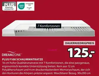 Jysk Plus f100 schaummatratze DREAMZONE Angebot