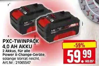 Herkules Baumarkt Einhell PXC Twinpack 4,0 Ah Akku Angebot