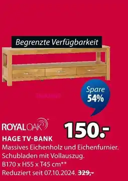 Jysk ROYAL OAK Hage tv-bank Angebot