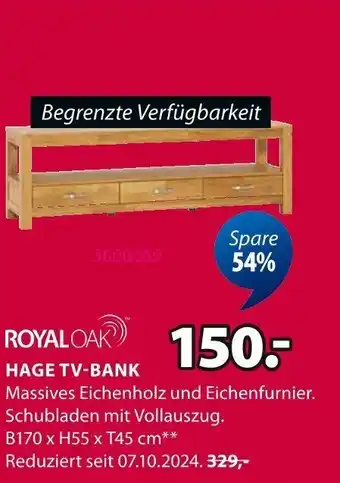 Jysk ROYAL OAK Hage tv-bank Angebot