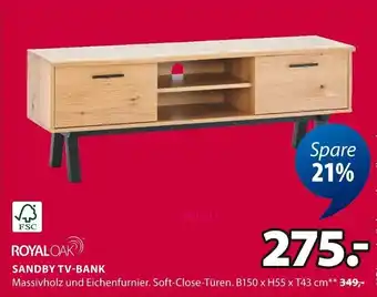 Jysk ROYAL OAK Sandby tv-bank Angebot