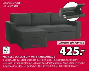 Jysk Marslev schlafsofa mit chaiselongue Angebot