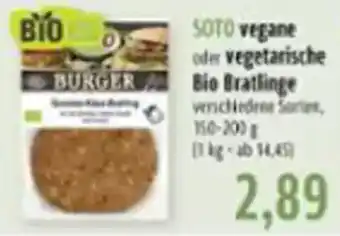 BUNGERT SOTO vegane oder vegetarische Bio Bratlinge Angebot