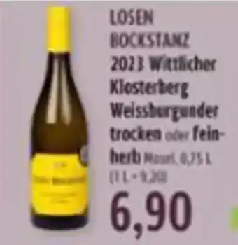 BUNGERT LOSEN BOCKSTANZ 2023 Wittlicher Klosterberg Weissburgunder Weissburgunder trocken oder fein- herb Angebot