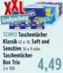 BUNGERT TEMPO Taschentücher Klassik Soft und Sensitive oder Taschentücher Box Trio Angebot