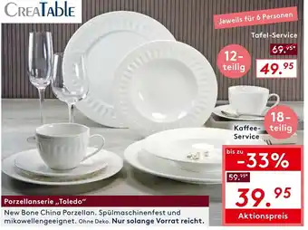 Möbel Rieger CreaTable Porzellanserie Toledo Angebot